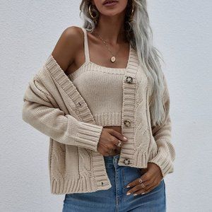 TAN SWEATER SET